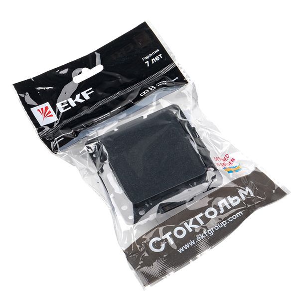 Механизм выключателя 1-кл. Стокгольм проходного 10А черн. PROxima EKF EZV10-025-10