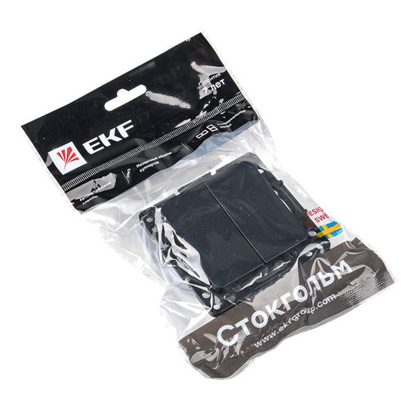 Механизм выключателя 2-кл. Стокгольм 10А черн. PROxima EKF EZV10-023-10
