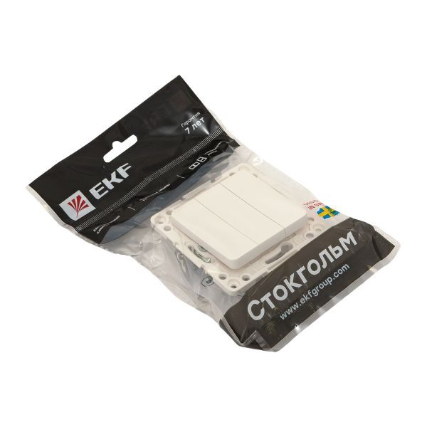 Механизм выключателя 3-кл. Стокгольм 10А бел. PROxima EKF EYV10-024-10