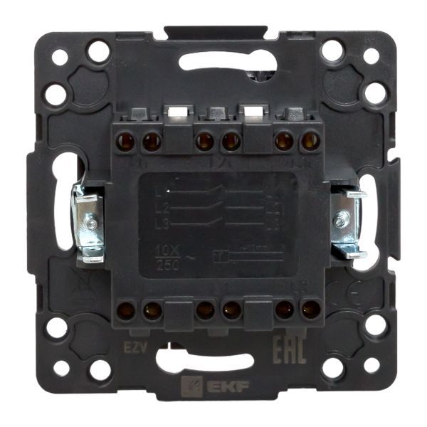 Механизм выключателя 3-кл.Стокгольм 10А черн. PROxima EKF EZV10-024-10