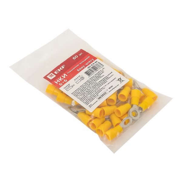 Наконечник кольц. изол. НКИ 5.5-6 (уп.50шт) EKF nki-5.5-6n