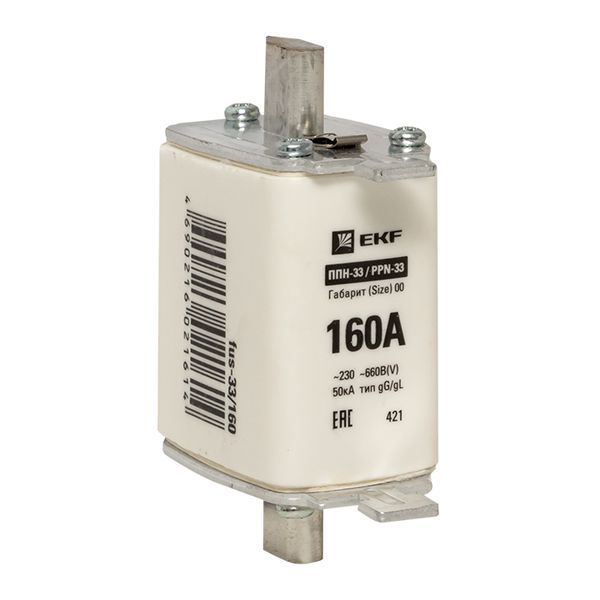 Вставка плавкая ППН-33 160/160А габарит 00 EKF fus-33/160 Вставка плавкая ППН-33 160/160А габарит 00 EKF fus-33/160
