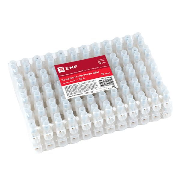 Колодка клеммная полистирол 16мм 30А EKF plc-KK-16-30
