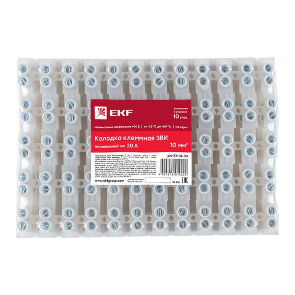 Колодка клеммная полистирол 16мм 30А EKF plc-KK-16-30