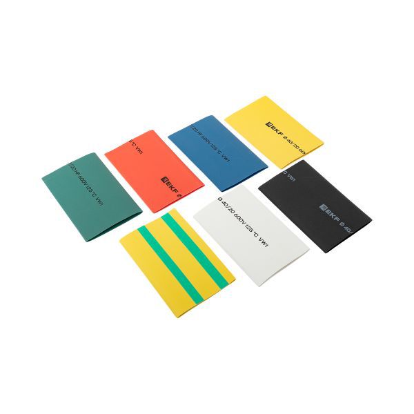 Набор трубок термоусадочных ТУТ нг тонкостен. 40/20 (7 цветов по 3шт 100мм) EKF tut-n-40