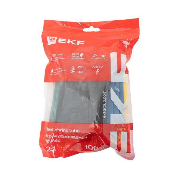 Набор трубок термоусадочных ТУТ нг тонкостен. 40/20 (7 цветов по 3шт 100мм) EKF tut-n-40