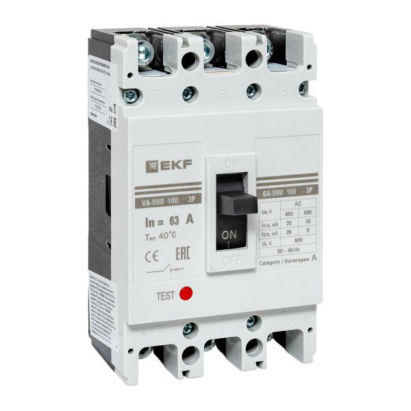 Выключатель автоматический 3п 100/63А 35кА ВА-99М PROxima EKF mccb99-100-63m Выключатель автоматический 3п 100/63А 35кА ВА-99М PROxima EKF mccb99-100-63m