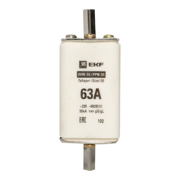 Вставка плавкая ППН-33 160/63А габарит 00 EKF fus-33/160/63