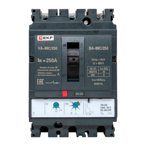 Выключатель автоматический 3п 250/250А 45кА ВА-99C Compact NS PROxima EKF mccb99C-250-250