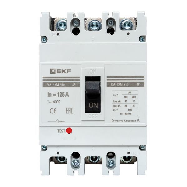 Выключатель автоматический 3п 250/125А 35кА ВА-99М PROxima EKF mccb99-250-125m