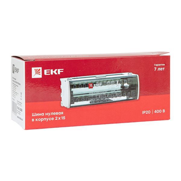 Шина нулевая в корпусе 2х15 EKF sn0-2x15