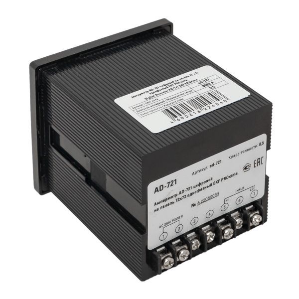 Амперметр ad-721 цифровой на панель 72х72 однофазный EKF PROxima (ad-721)