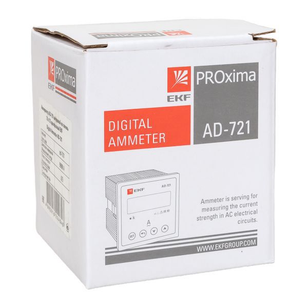Амперметр ad-721 цифровой на панель 72х72 однофазный EKF PROxima (ad-721)