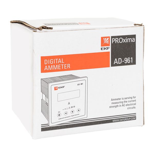 Амперметр AD-961 цифровой на панель 96х96 однофаз ный PROxima (ad-961)