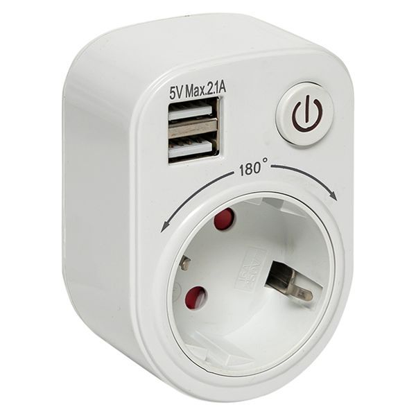 Блок розеточный SB-01 (розетка 2P+E 16А 2 USB разъема 5В 2.1А) PROxima