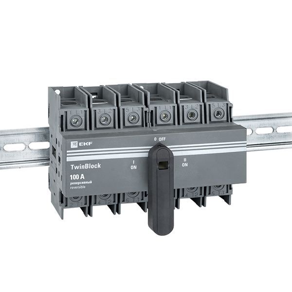 Рубильник 100A 3P реверсивный c рукояткой для прямой установки TwinBlock EKF (tb-s-100-3p-rev)