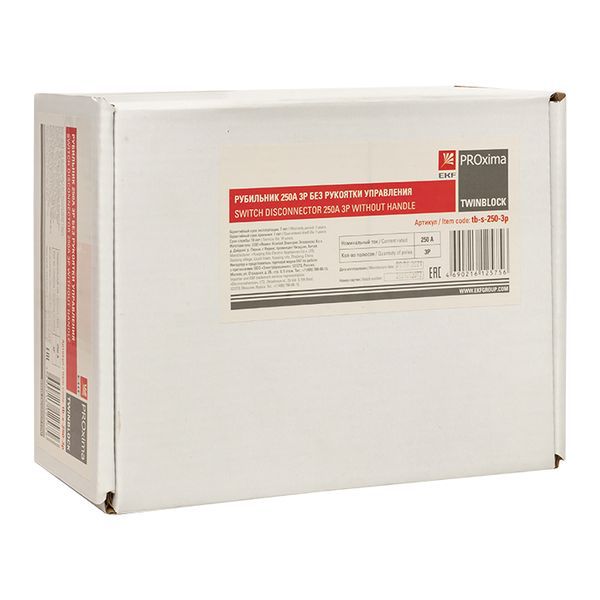 Рубильник 250A 3P без рукоятки управления TwinBlock EKF (tb-s-250-3p)