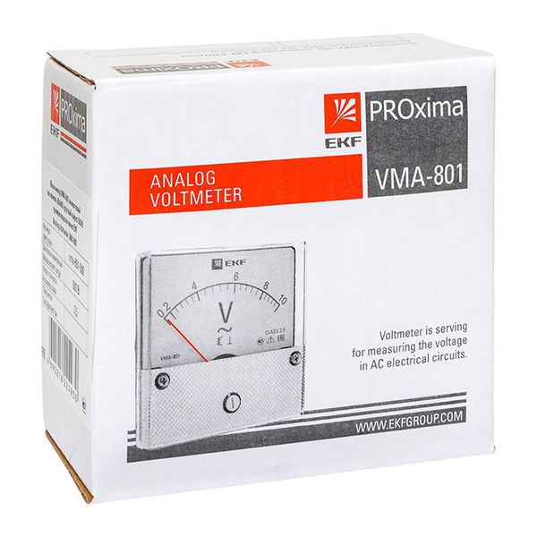 Вольтметр VM-A801 аналоговый на панель 80х80 (круглый вырез) 500В прямое подключение (vma-801-500)