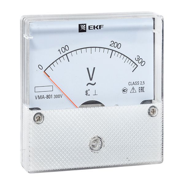 Вольтметр VM-A801 аналоговый на панель 80х80 (круглый вырез) 300В прямое подключение (vma-801-300)