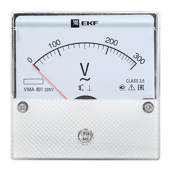 Вольтметр VM-A801 аналоговый на панель 80х80 (круглый вырез) 300В прямое подключение (vma-801-300)