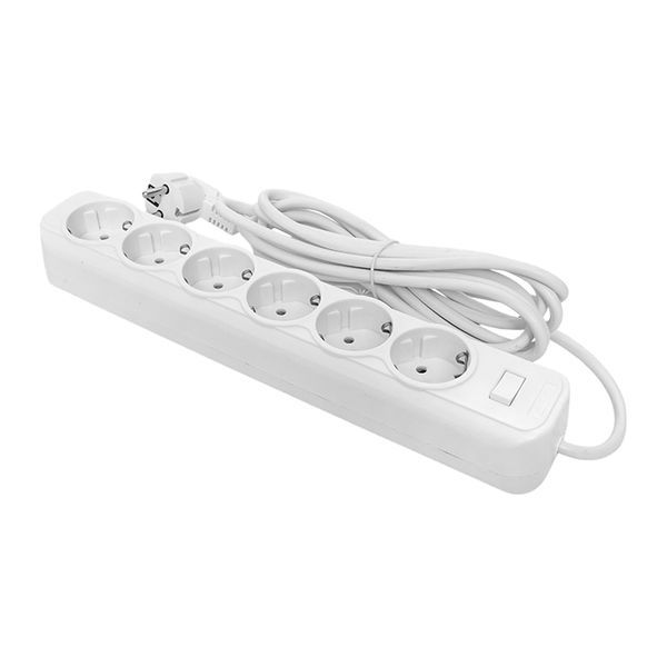 Фильтр сетевой 6x5м 16А/3.2кВт с выключателем с заземлением ПВС 3х1.0 Блокбастер XL PROxima (UFA16-310-6-05)