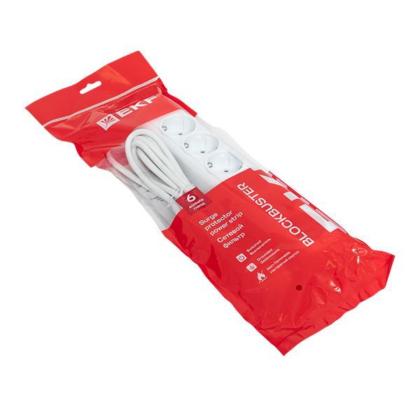 Фильтр сетевой 6x3м 16А/3.2кВт с выключателем с заземлением ПВС 3х1.0 Блокбастер XL PROxima (UFA16-310-6-03)