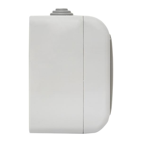 Розетка 2-местная Мурманск 16А с заземлением с крышкой IP54 серый с защитными шторками (EFR16-129-30-54)