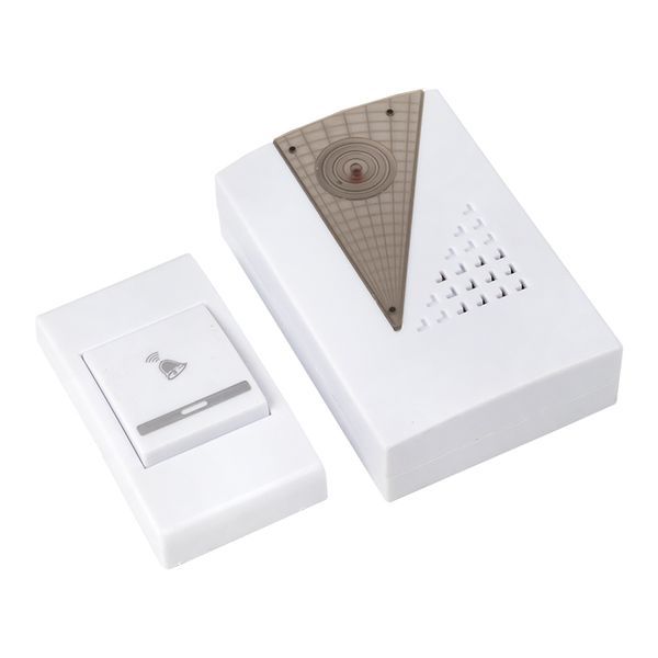 Звонок беспроводной на батарейках 004 (белый-серый 36 мелодий с индикацией 2х1.5В АA дистанция 80м) Basic (DBB-A-004)