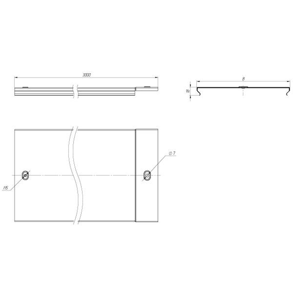 Крышка на металлический лоток основание 200 мм (12м) L3000 (k20010)