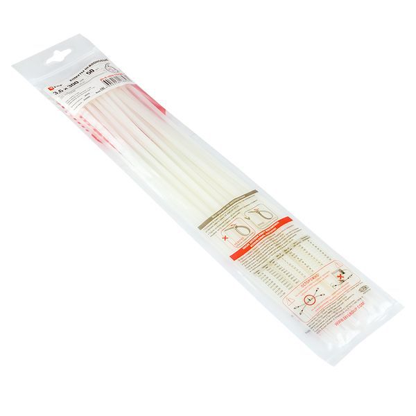 Хомут P6.6 стандартный белый 3.6x300 (100шт) FlexLock PROxima (plc-fl-ctsw-3.6x300)