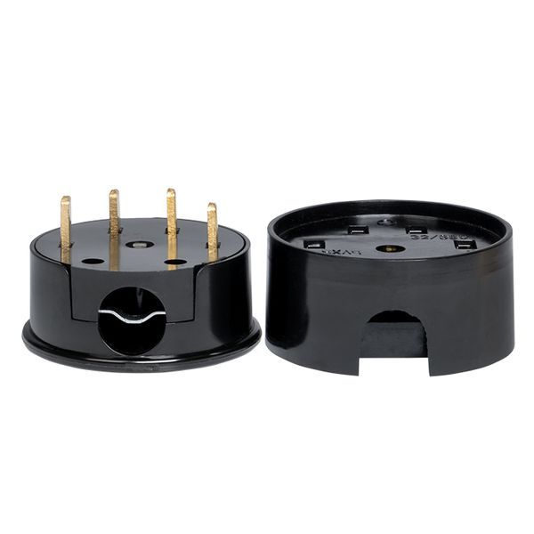 Разъем РШ-ВШ 32А 380В 3P+PE(ОУ) карболитовый черный Simple (AS-380-O-04)