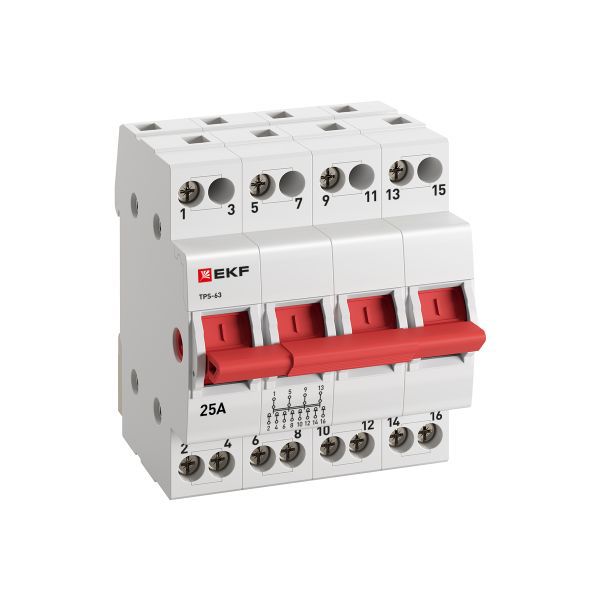 Переключатель трехпозиционный 4P 25А Basic (tps-4-25)