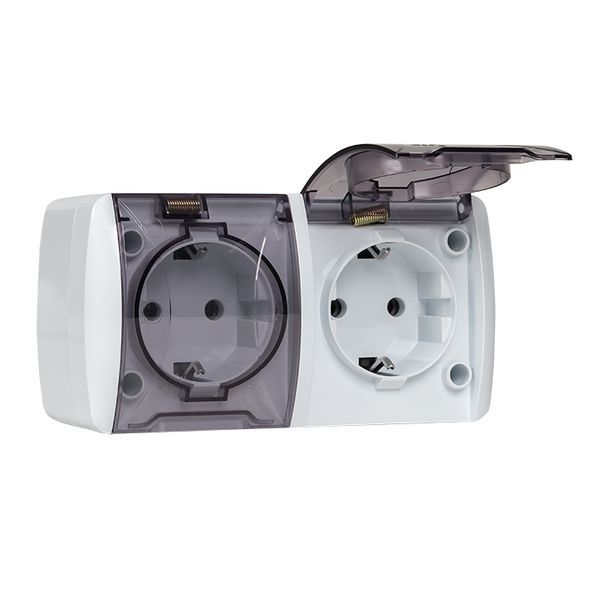 Владивосток Розетка 2-местная 16А с заземлением с прозрачной крышкой IP54 EKF (EQR16-129-30-54-T)