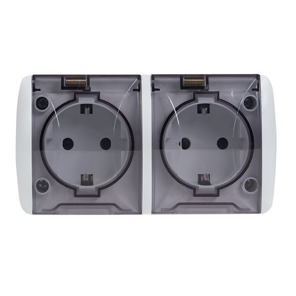 Владивосток Розетка 2-местная 16А с заземлением с прозрачной крышкой IP54 EKF (EQR16-129-30-54-T)