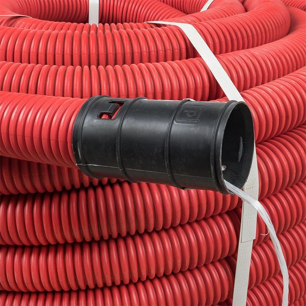 Труба гофрированная двустенная ПНД d 110 с зондом (50 м) красная PROxima (tg2st-110-50m)