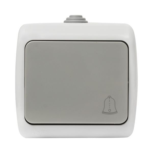 Кнопка звонка Мурманск 1-клавишная 10А IP54 серая (EFZ10-026-30-54)