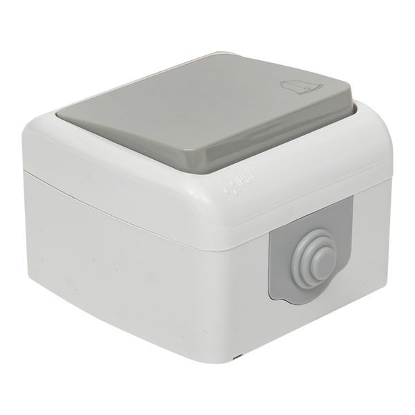 Кнопка звонка Мурманск 1-клавишная 10А IP54 серая (EFZ10-026-30-54)