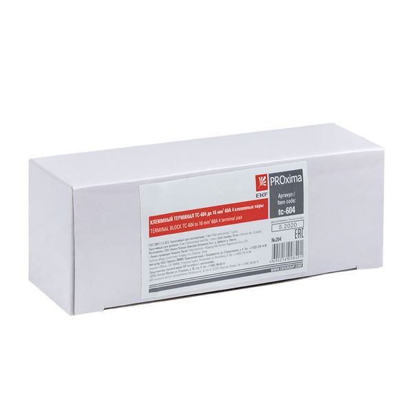 Терминал клеммный TC-604 до 16мм2 60A 4 клеммные пары (tc-604)