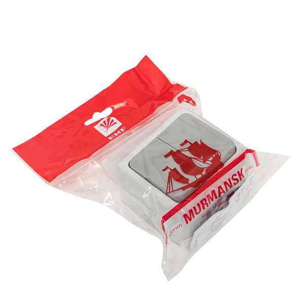 Выключатель Мурманск 2-клавишный 10А IP54 серый (EFV10-023-30-54)