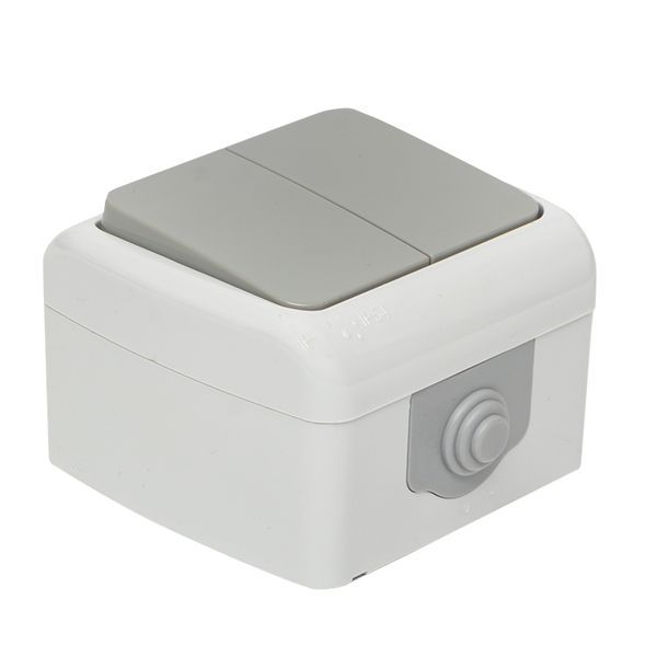 Выключатель Мурманск 2-клавишный 10А IP54 серый (EFV10-023-30-54)