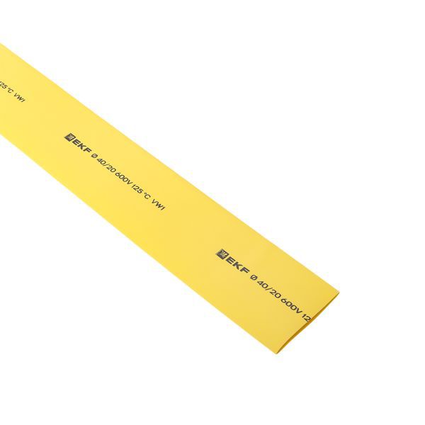 Трубка термоусаживаемая ТУТ нг 40/20 желтая в отрезках по 1м PROxima