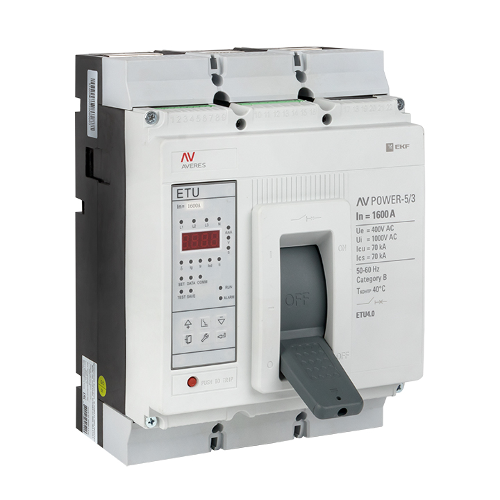 Автоматический выключатель AV POWER-5/3 1600А 70kA ETU4.0 EKF AVERES (mccb-53-1600M-4.0-av)