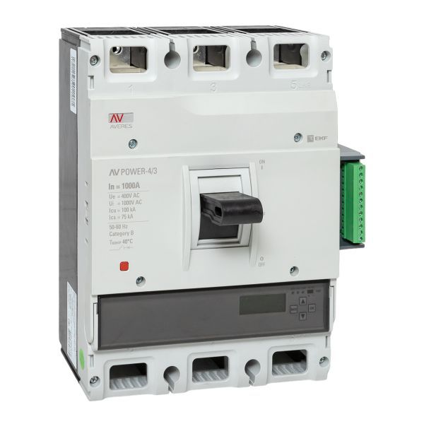 Автоматический выключатель AV POWER-4/3 1000А 100kA ETU6.2 EKF AVERES (mccb-43-1000H-6.2-av)