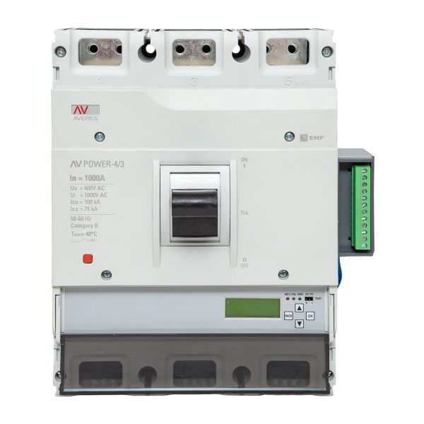 Автоматический выключатель AV POWER-4/3 1000А 100kA ETU6.2 EKF AVERES (mccb-43-1000H-6.2-av)