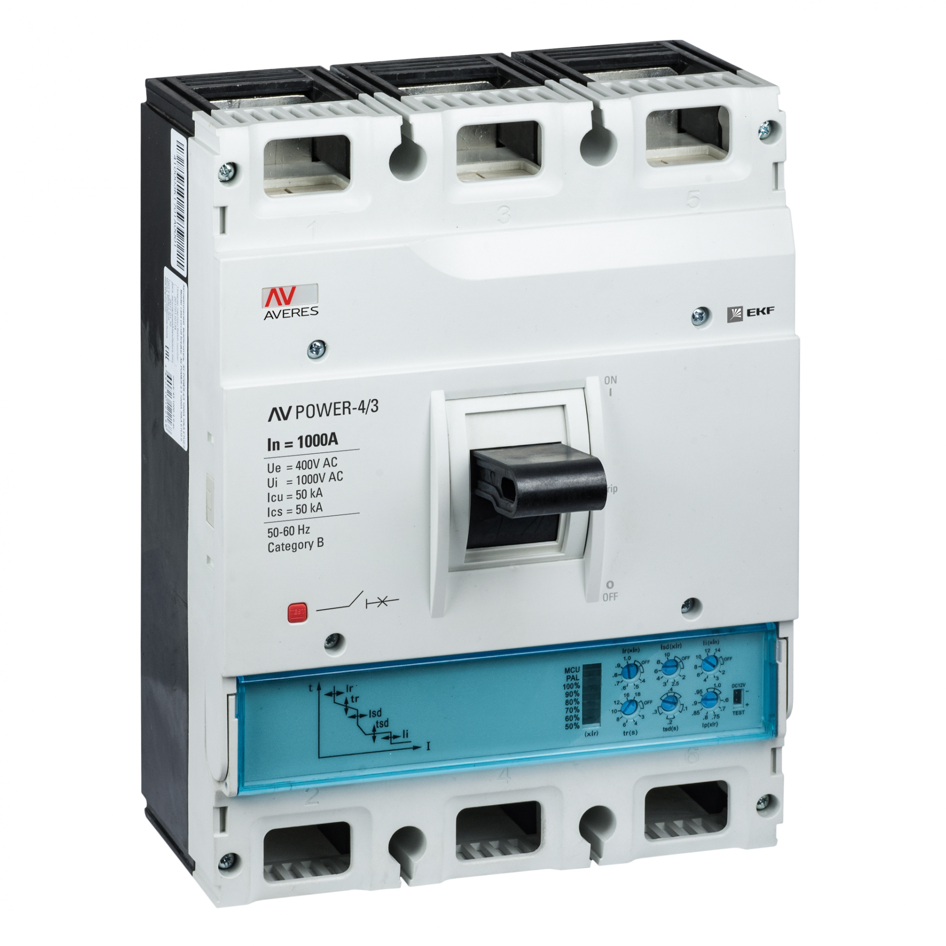 Выключатель автоматический AV POWER-4/3 1000А 50кА ETU2.2 (mccb-43-1000-2.2-av)