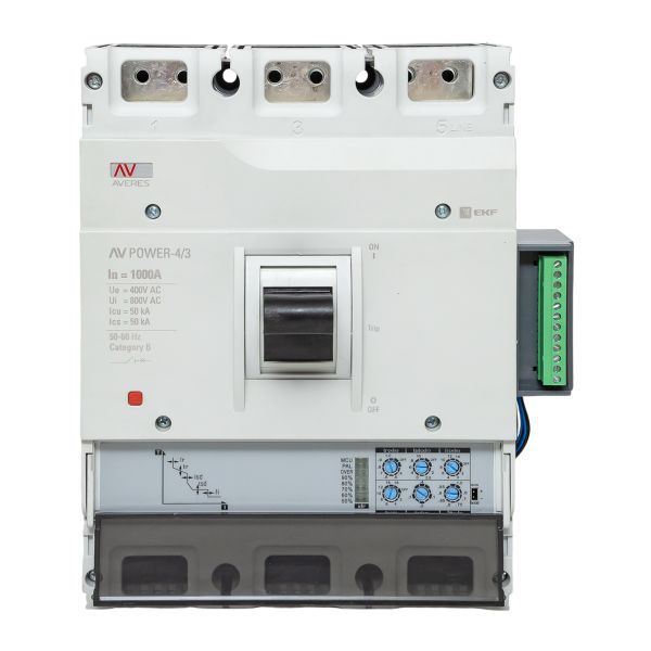 Выключатель автоматический AV POWER-4/3 1000А 50кА ETU2.2 (mccb-43-1000-2.2-av)