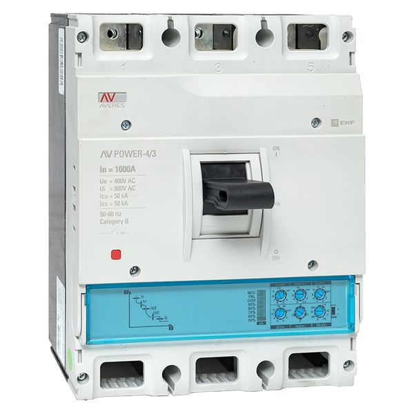 Выключатель автоматический AV POWER-4/3 1000А 50кА ETU2.0 (mccb-43-1000-2.0-av)