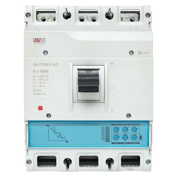 Выключатель автоматический AV POWER-4/3 1000А 50кА ETU2.0 (mccb-43-1000-2.0-av)