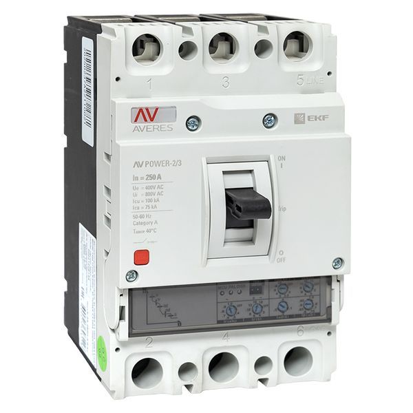 Автоматический выключатель AV POWER-2/3 250А 100kA ETU2.0 EKF AVERES (mccb-23-250H-2.0-av)
