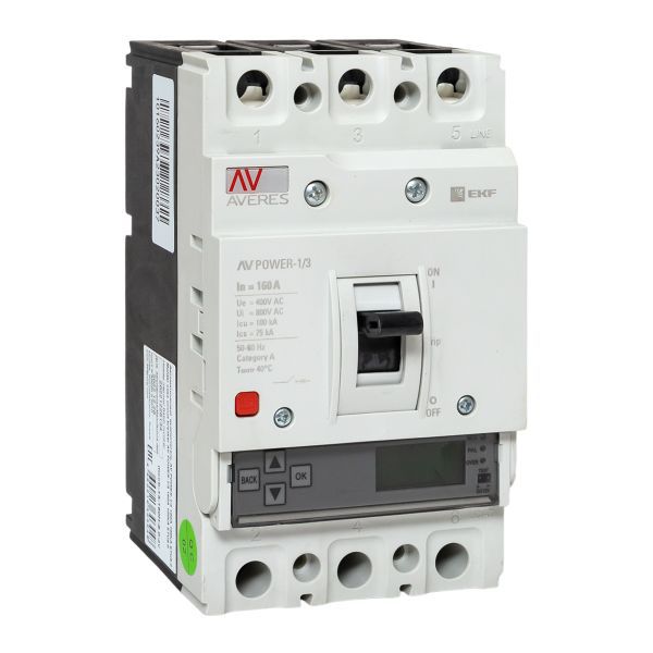 Автоматический выключатель AV POWER-1/3 160А 100kA ETU6.0 EKF AVERES (mccb-13-160H-6.0-av)